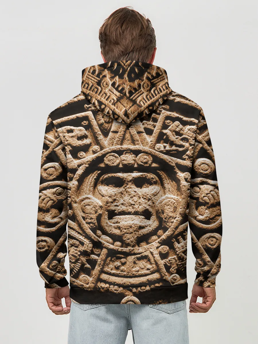 Худи мужской база хлопок / Ацтекский Календарь