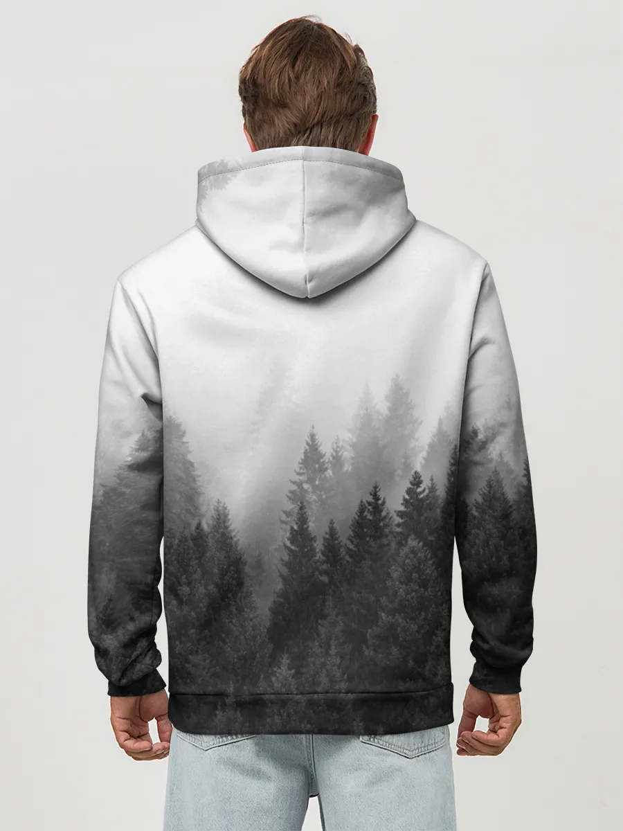 Худи мужской база хлопок / ЛЕС МОЙ ХРАМ / ВОЛК