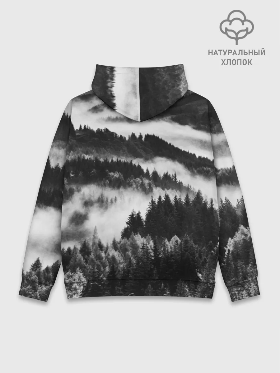 Худи мужской база хлопок / ТУМАННЫЙ ЛЕС / МРАЧНЫЙ ЛЕС