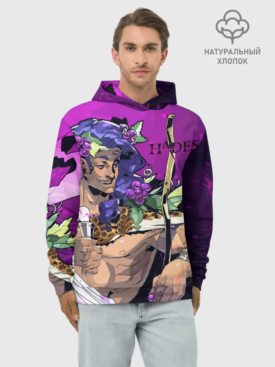 Худи мужской база хлопок / Бог виноделия Дионис