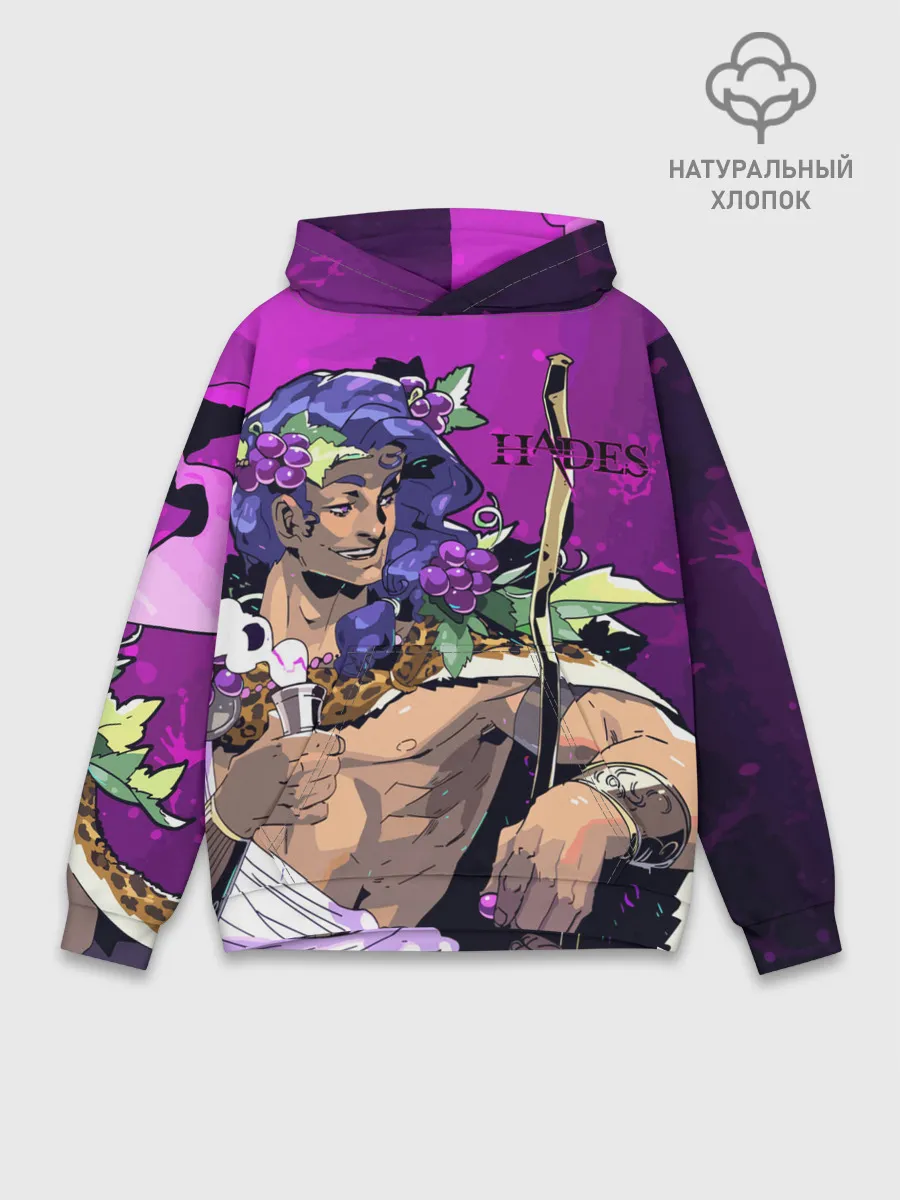 Худи мужской база хлопок / Бог виноделия Дионис