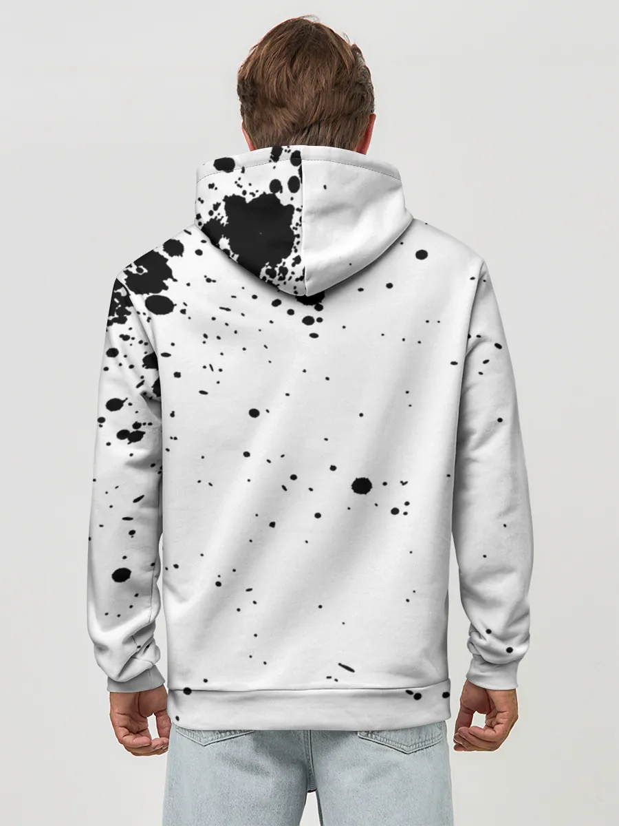 Худи мужской база хлопок / Черные быки брызги Чёрный клевер