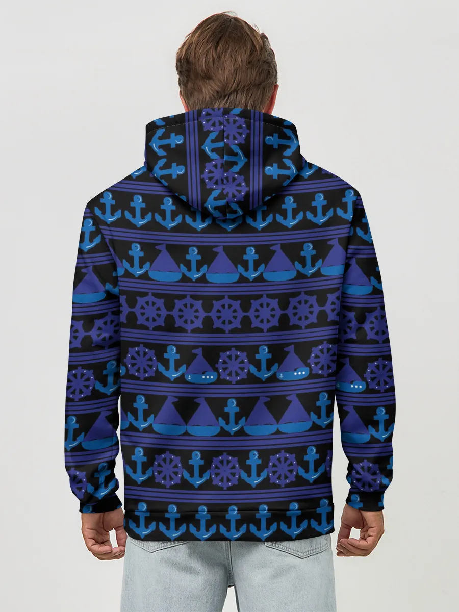 Худи мужской база хлопок / Морские мотивы