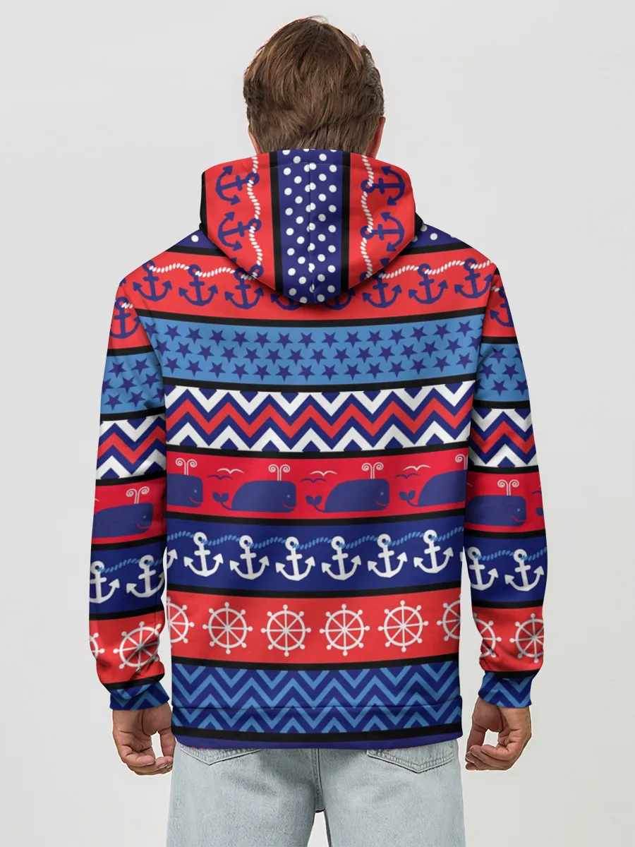 Худи мужской база хлопок / Морские мотивы