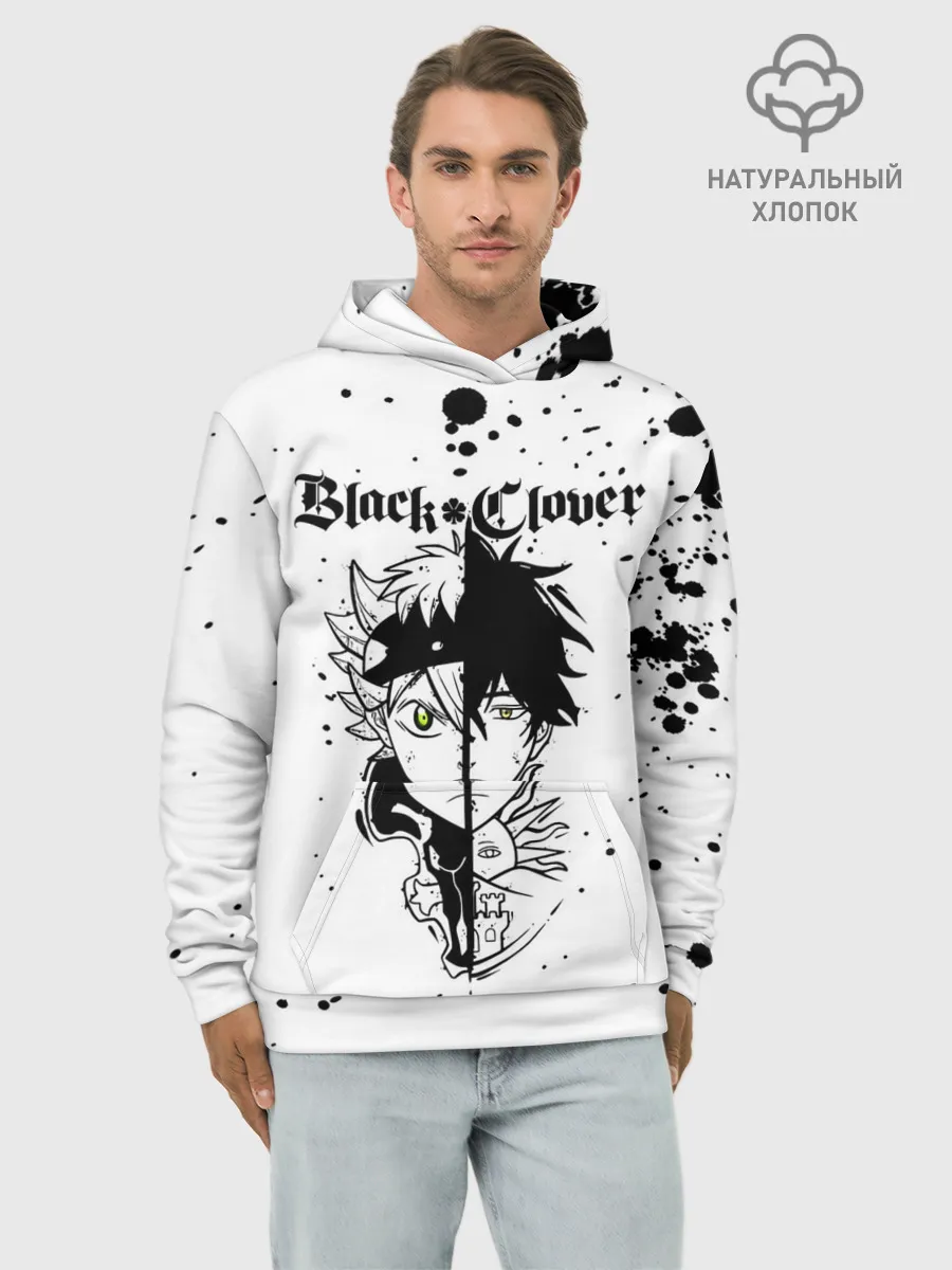 Худи мужской база хлопок / Аста | Юно Чёрный клевер