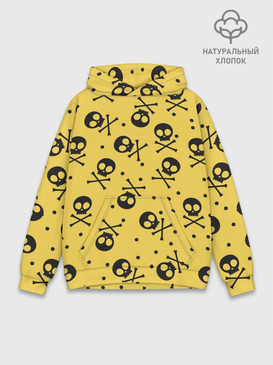 Худи мужской база хлопок / Череповый фон | Черепа