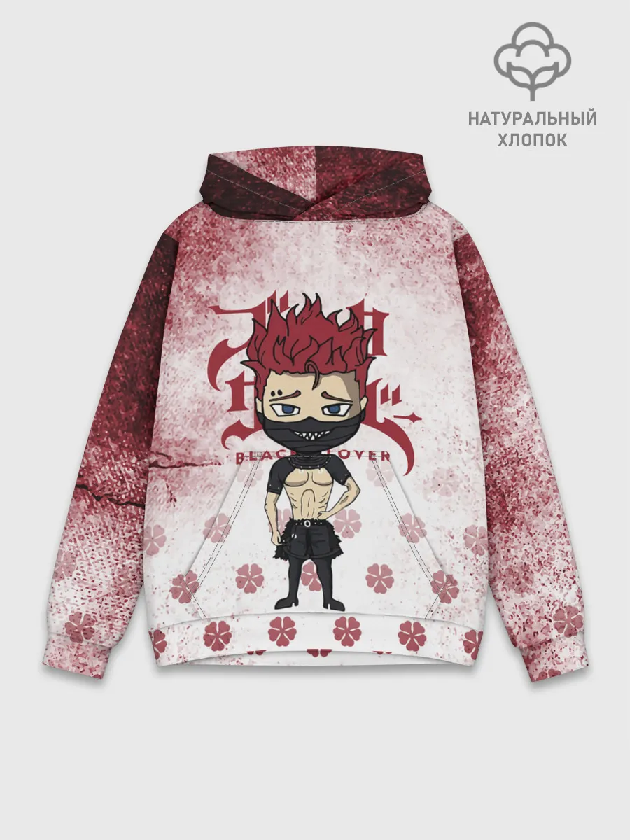 Худи мужской база хлопок / Зора Идеаре Чёрный клевер