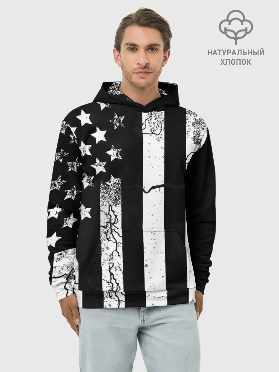 Худи мужской база хлопок / ЗВЕЗДНО-ПОЛОСАТЫЙ