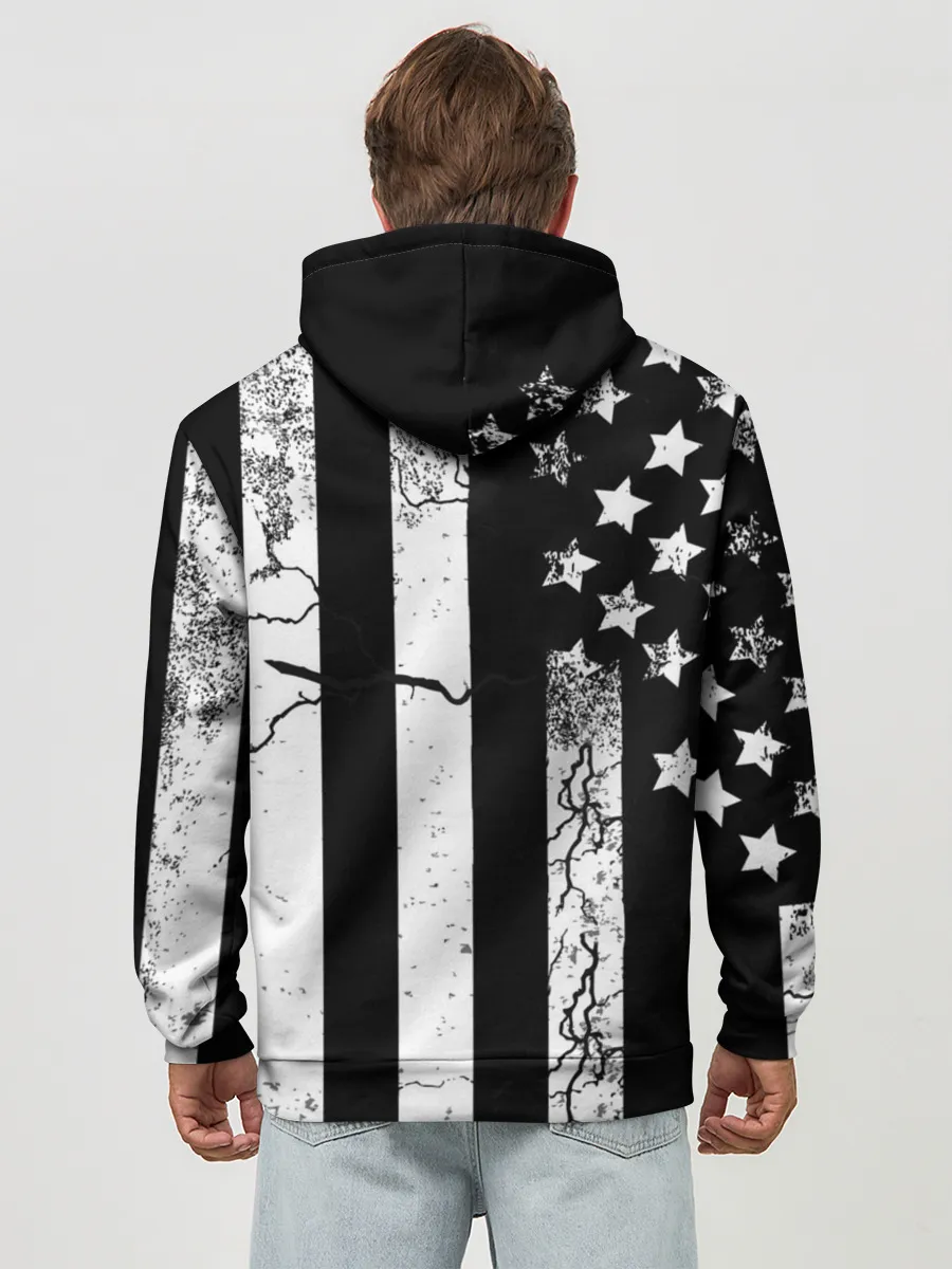 Худи мужской база хлопок / ЗВЕЗДНО-ПОЛОСАТЫЙ