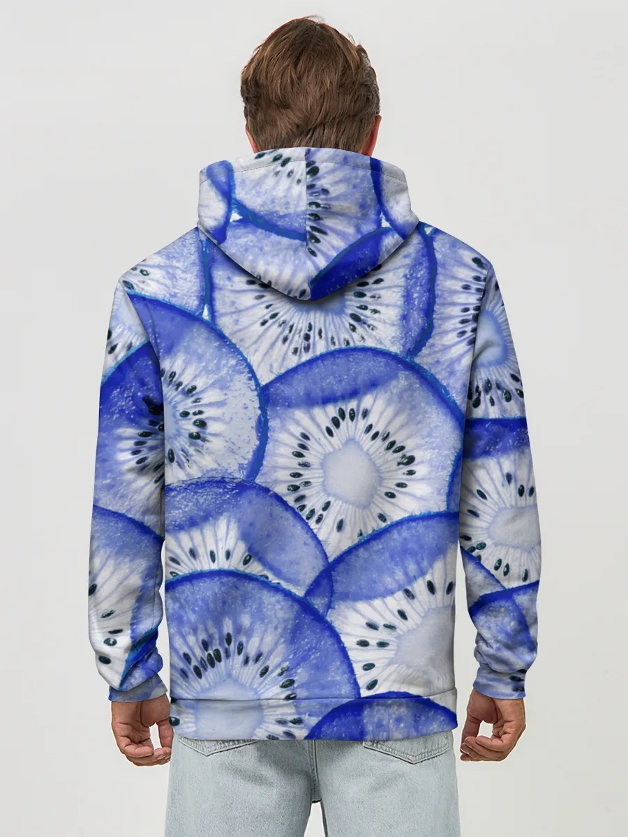 Худи мужской база хлопок / Синий Киви