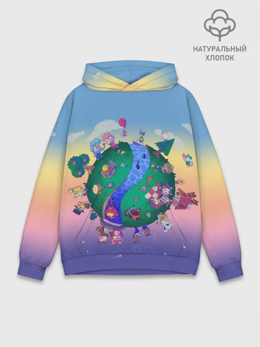 Худи мужской база хлопок / Animal crossing world