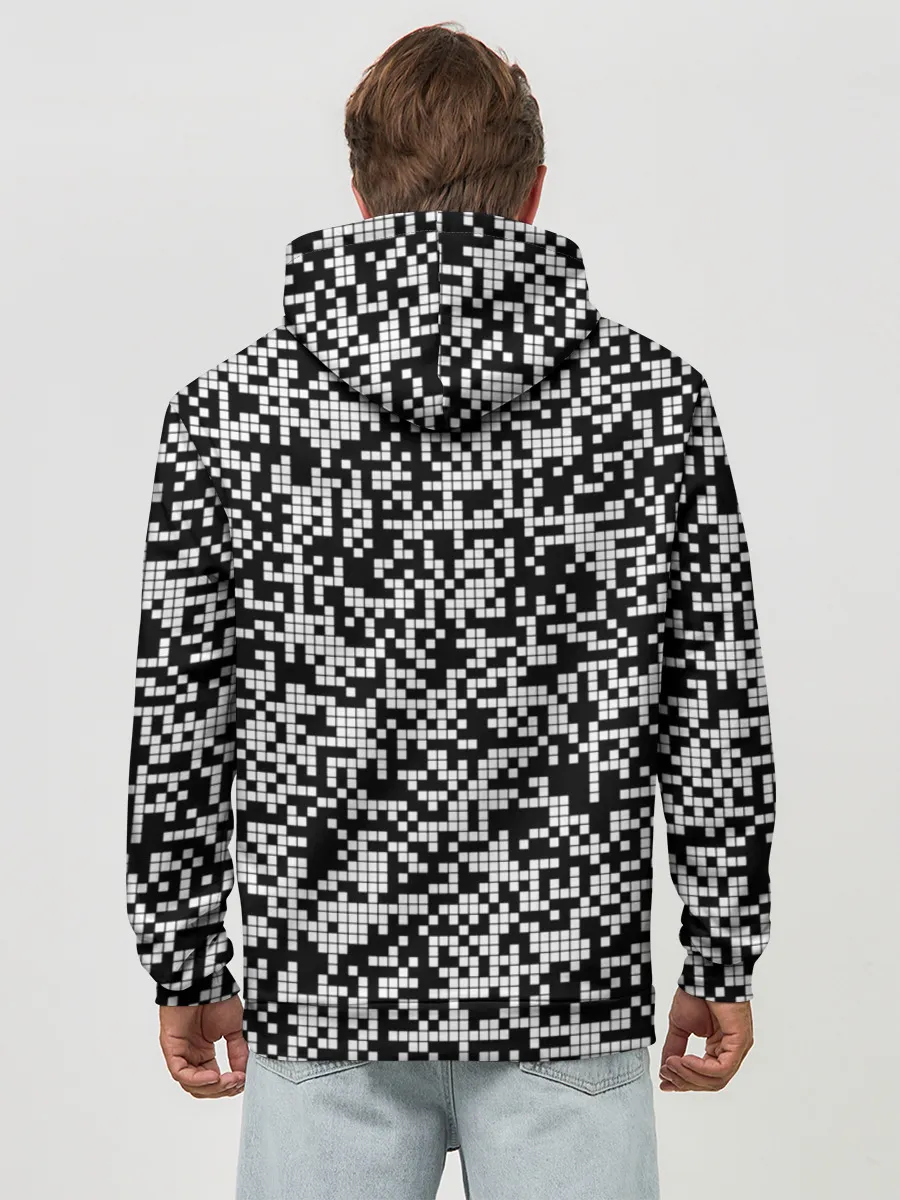 Худи мужской база хлопок / Пиксельная Текстура