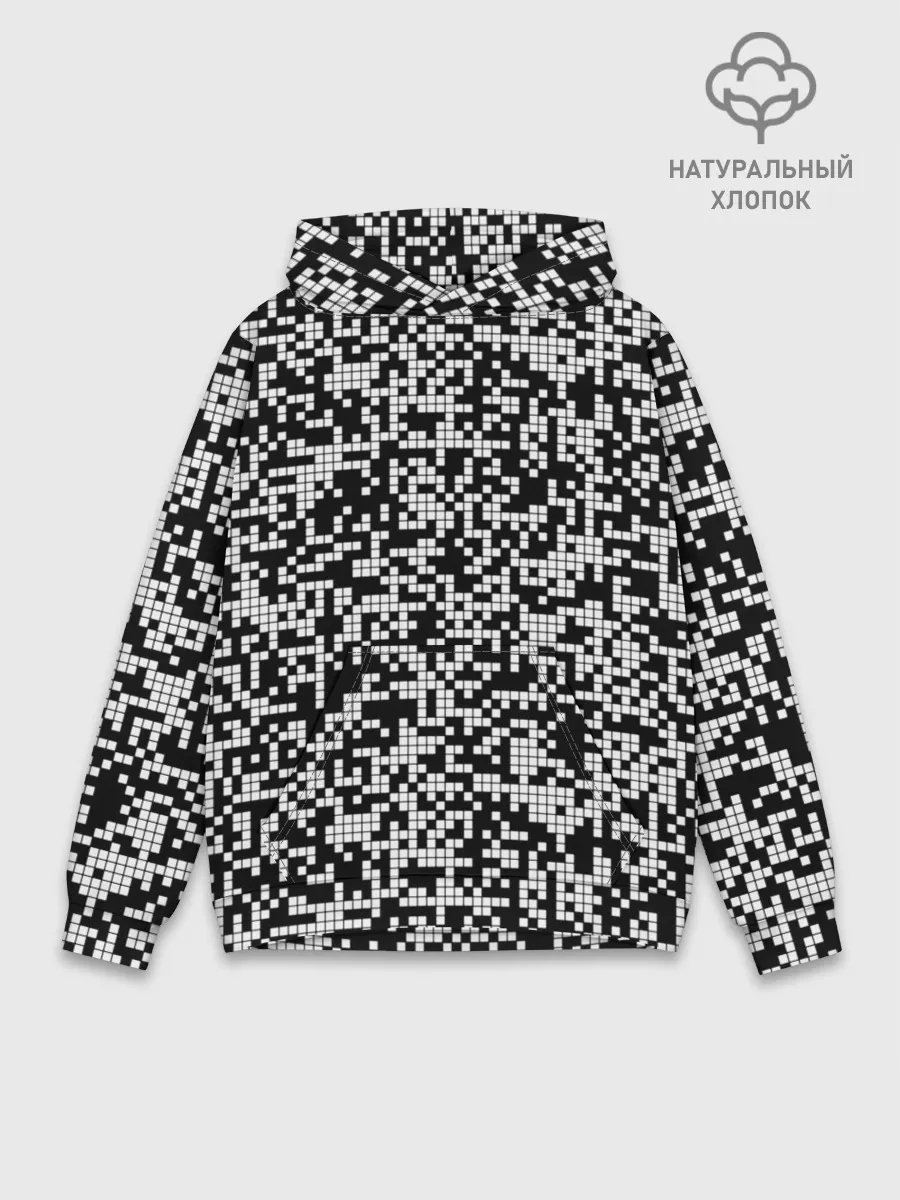 Худи мужской база хлопок / Пиксельная Текстура
