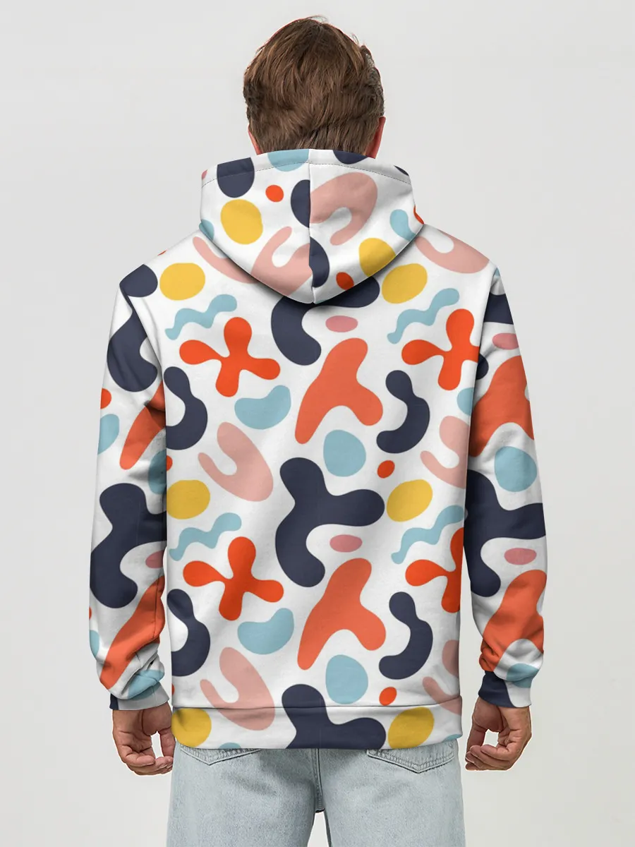 Худи мужской база хлопок / Абстрактные цветные пятна