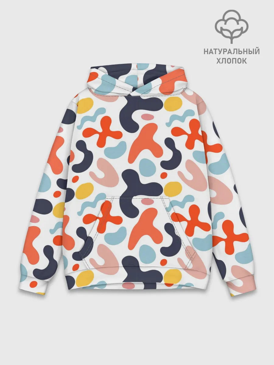 Худи мужской база хлопок / Абстрактные цветные пятна