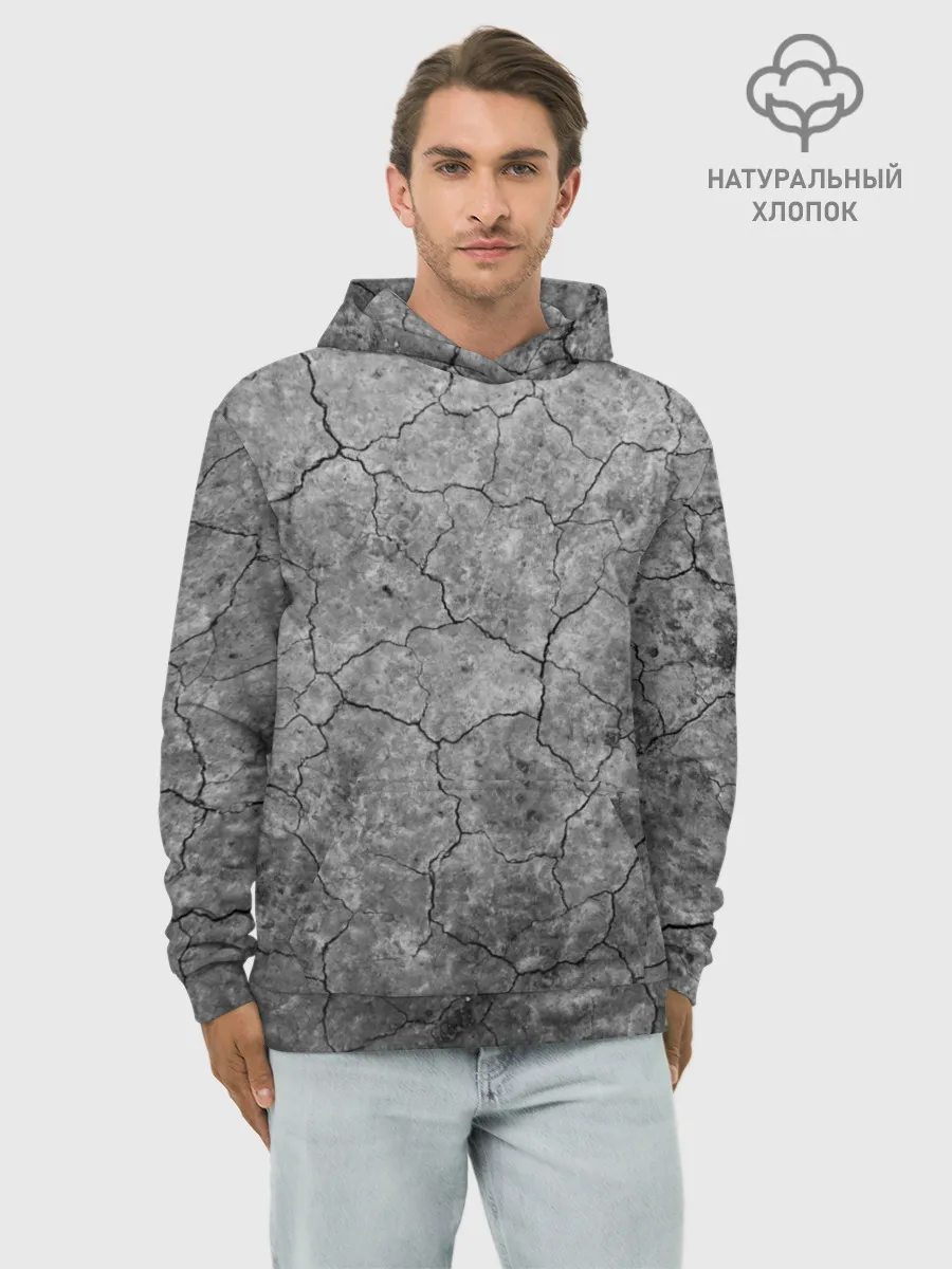 Худи мужской база хлопок / Трещины