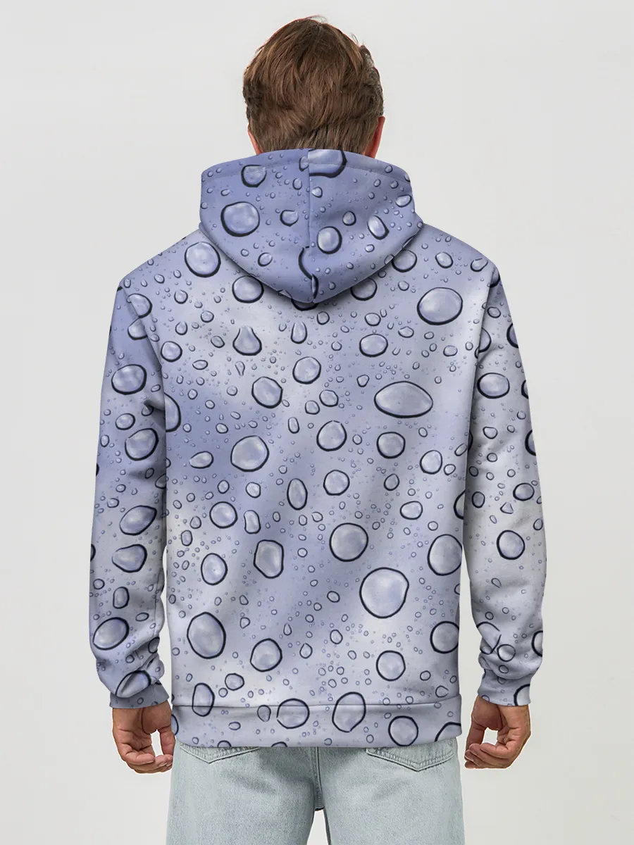 Худи мужской база хлопок / Капли на Стекле