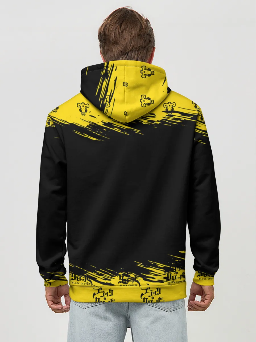 Худи мужской база хлопок / Черные быки Чёрный клевер