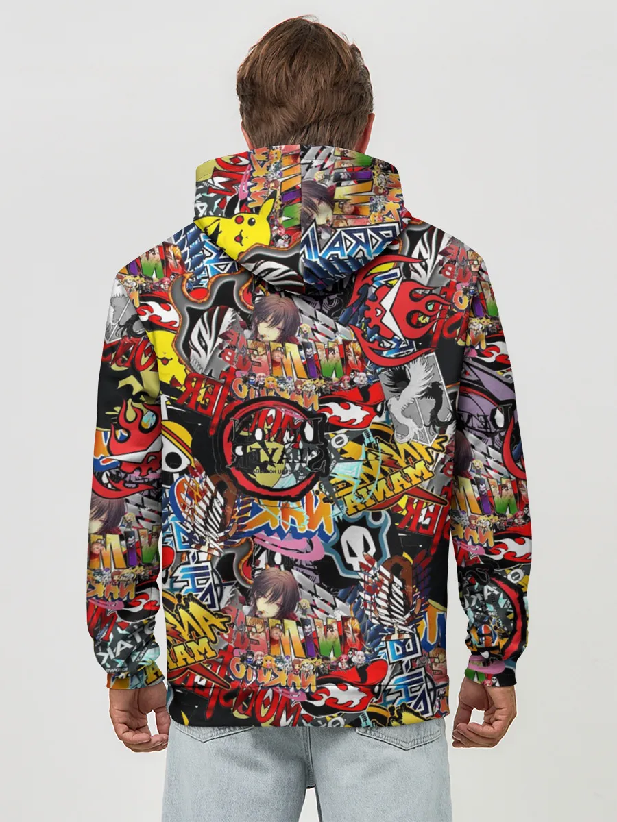 Худи мужской база хлопок / Логотипы Аниме Мультиков