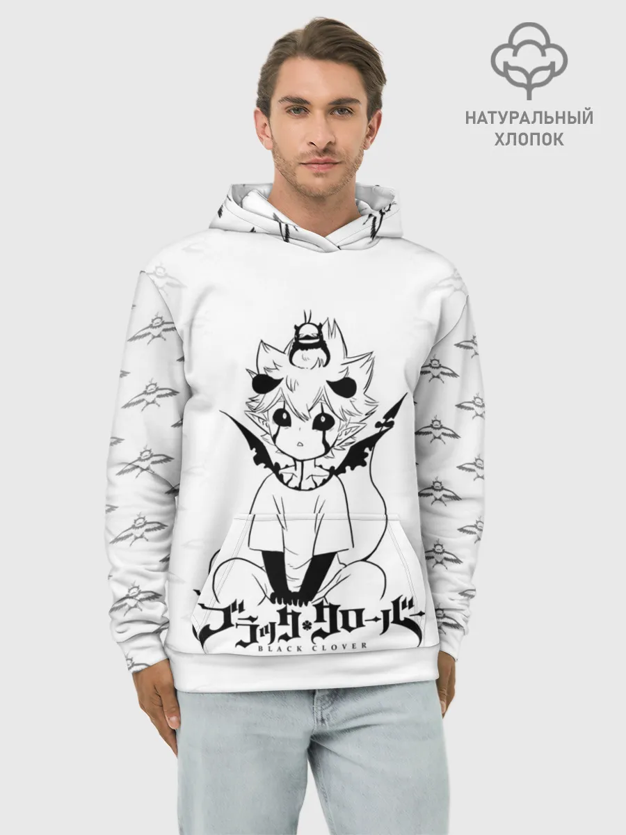 Худи мужской база хлопок / Черный демон Аста и Неро