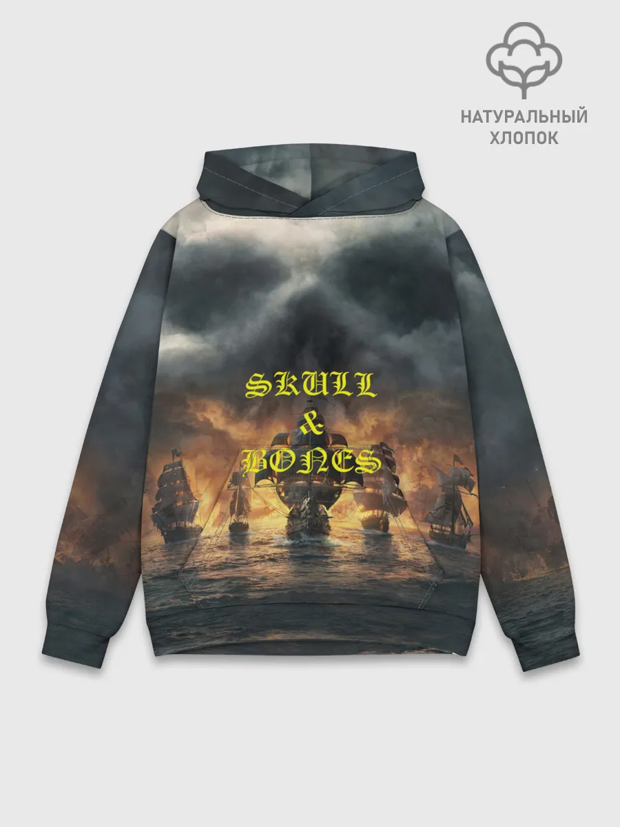 Худи мужской база хлопок / Skull & Bones | Пираты