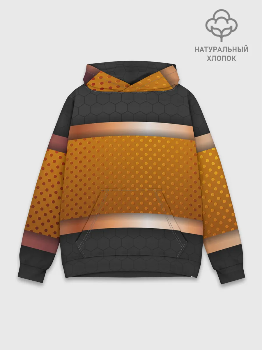 Худи мужской база хлопок / 3d gold / black