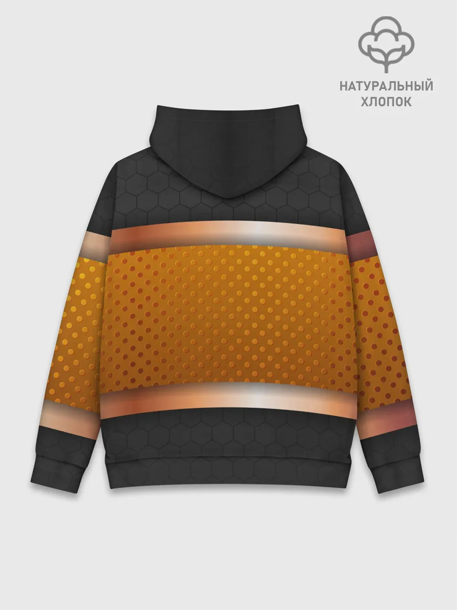 Худи мужской база хлопок / 3d gold / black