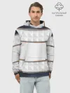 Худи мужской база хлопок / White 3d lines