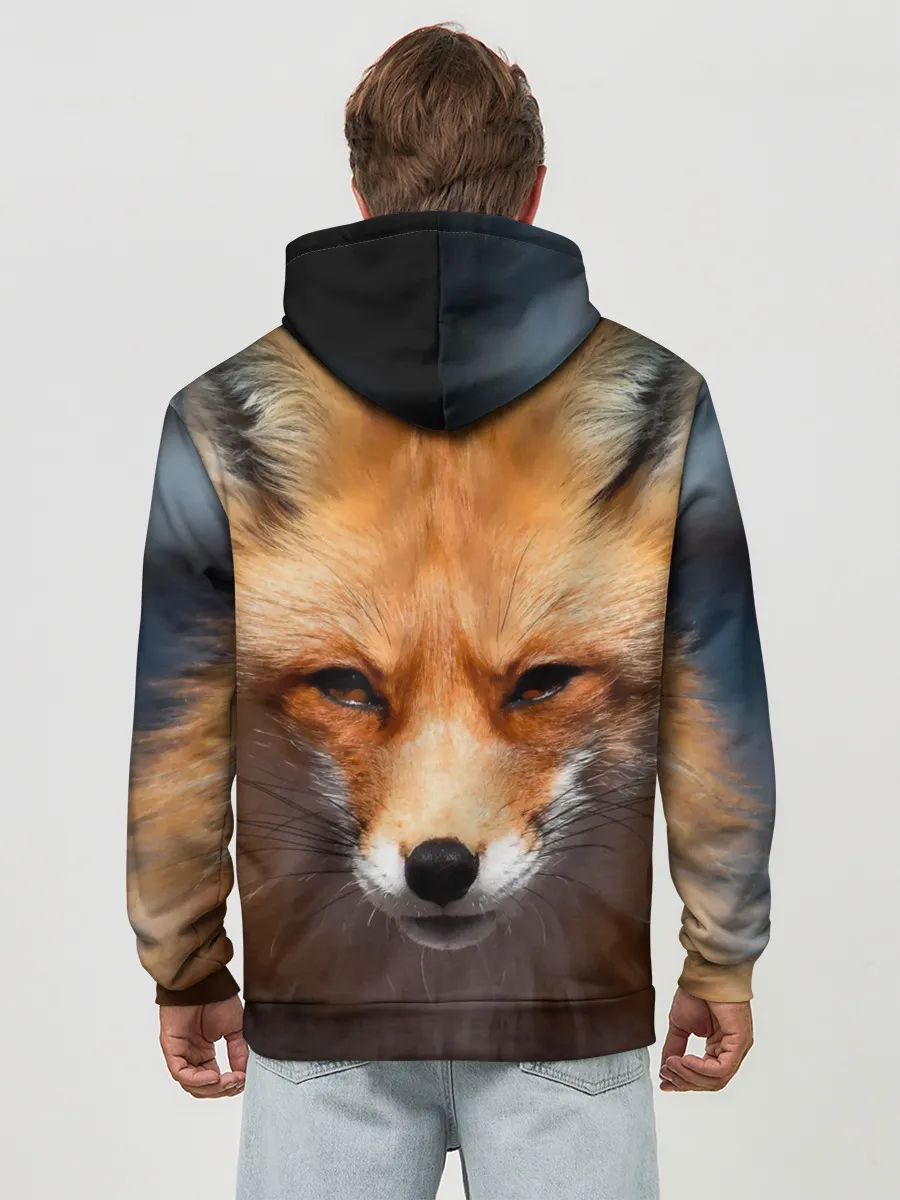 Худи мужской база хлопок / Хитрая лисица