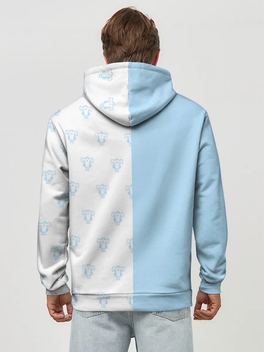 Худи мужской база хлопок / Чёрный клевер Неро в кармашке