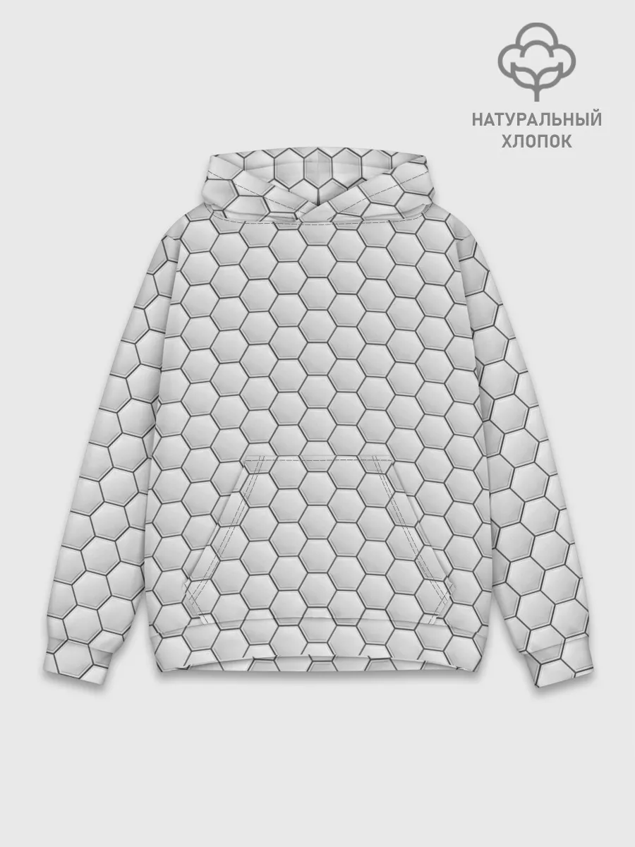 Худи мужской база хлопок / Белая броня на тёмном фоне