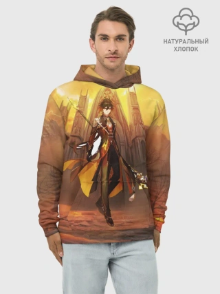 Худи мужской база хлопок / GENSHIN INPACT, Zhong li