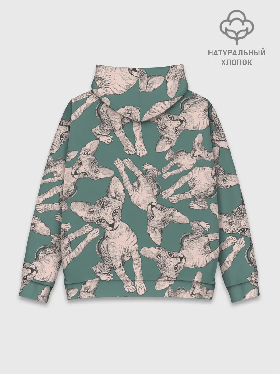 Худи мужской база хлопок / Котёнок сфинкса