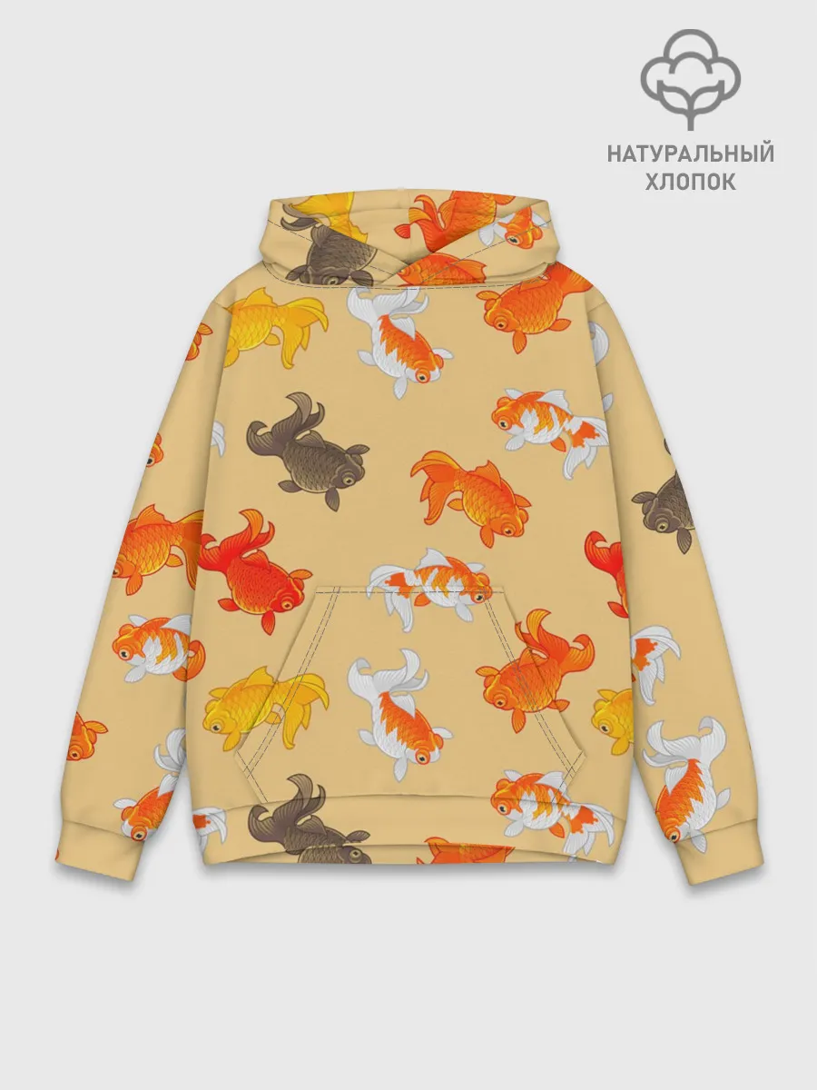 Худи мужской база хлопок / Рыбки