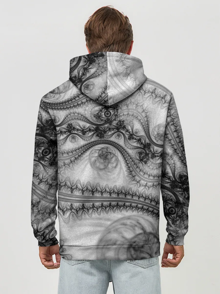 Худи мужской база хлопок / Spilled ink Texture