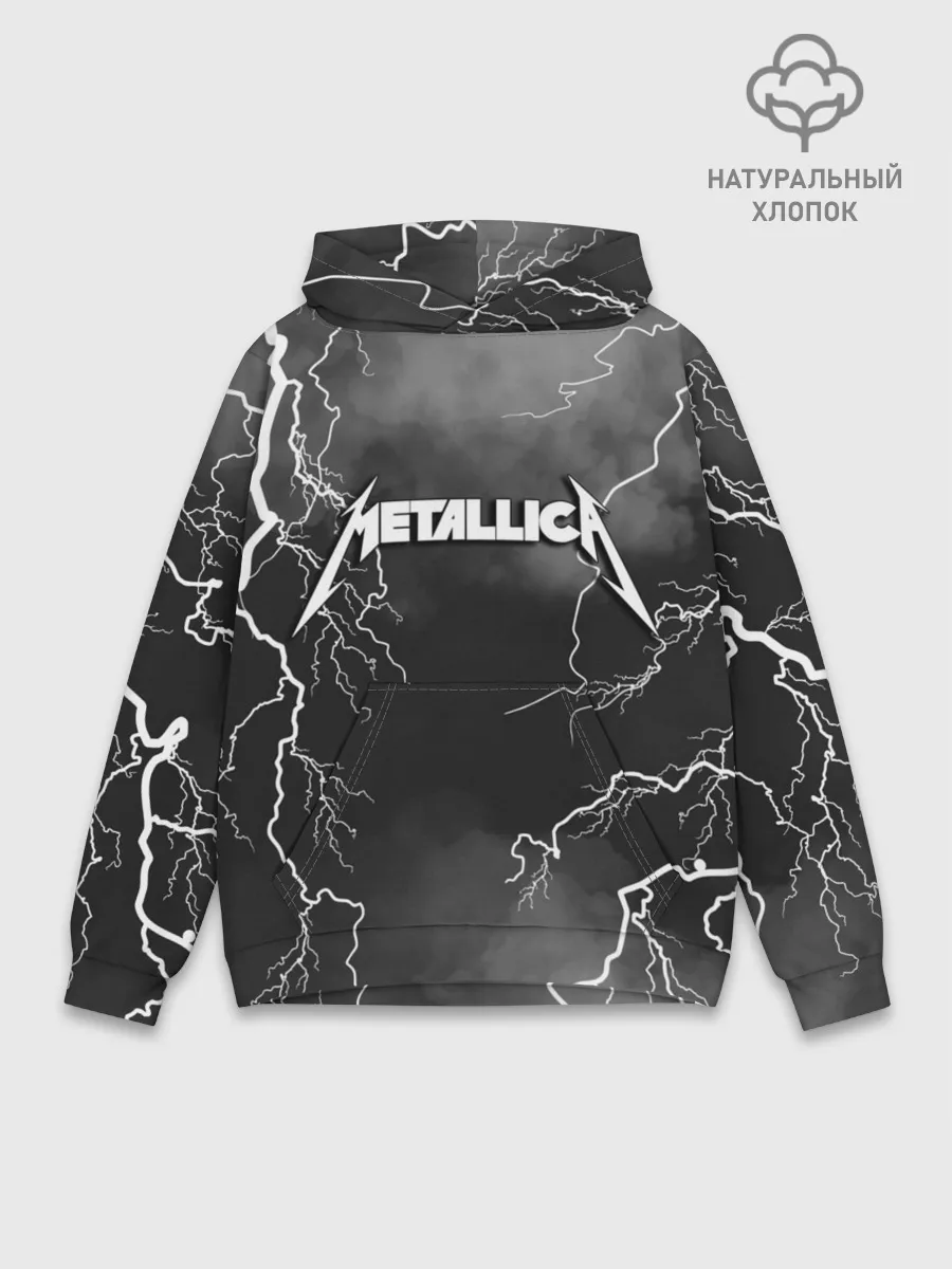 Худи мужской база хлопок / METALLICA РАЗРЯД МОЛНИИ