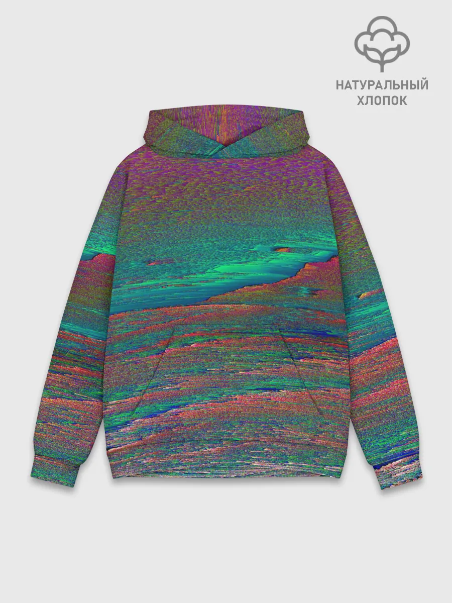 Худи мужской база хлопок / ГЛИТЧ | ПОМЕХИ