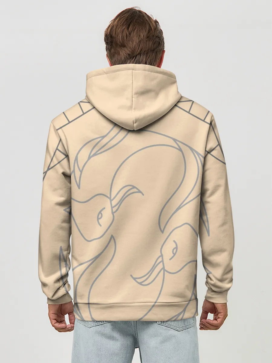 Худи мужской база хлопок / Рыбы. Знаки зодиака, море