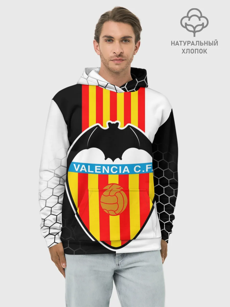 Худи мужской база хлопок / FC VALENCIA / ФК ВАЛЕНСИЯ