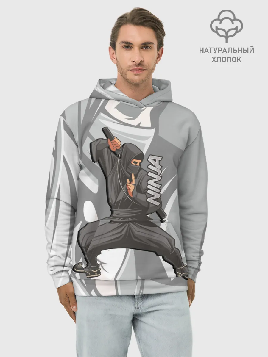 Худи мужской база хлопок / Ниндзя