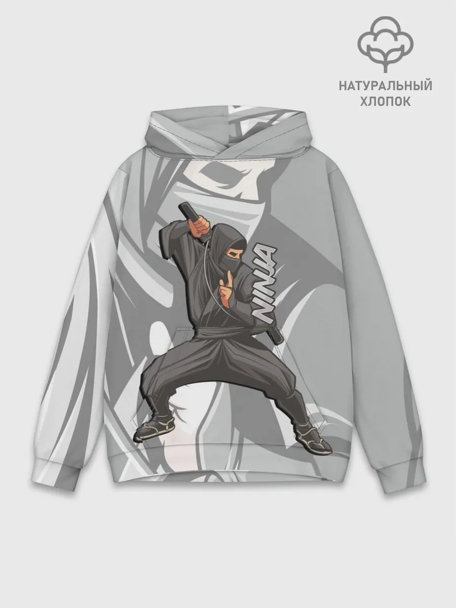 Худи мужской база хлопок / Ниндзя