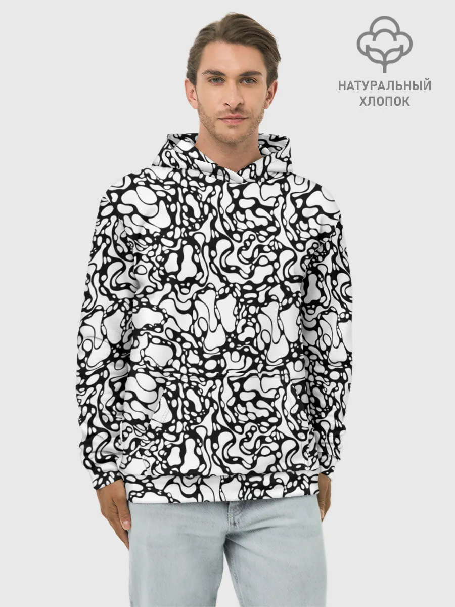 Худи мужской база хлопок / Абстрактная жидкость