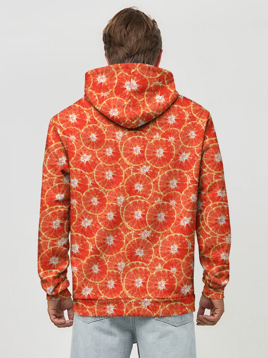 Худи мужской база хлопок / Красный Апельсин