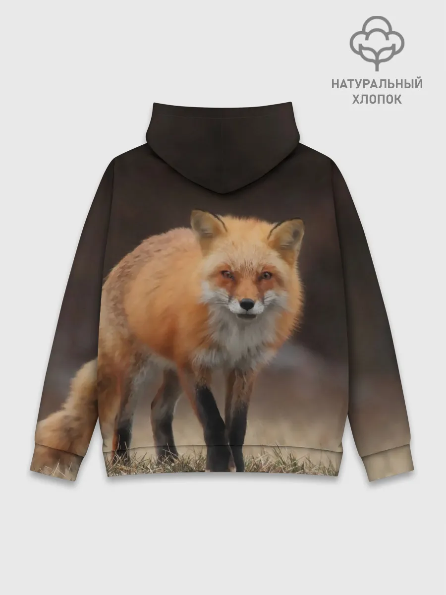 Худи мужской база хлопок / Хитрая лисица