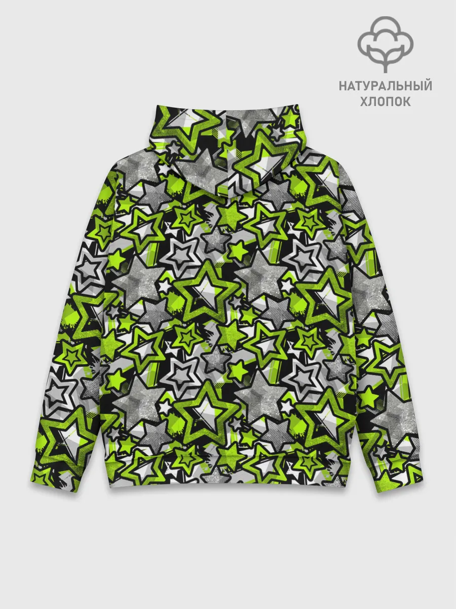 Худи мужской база хлопок / 3D звездочки