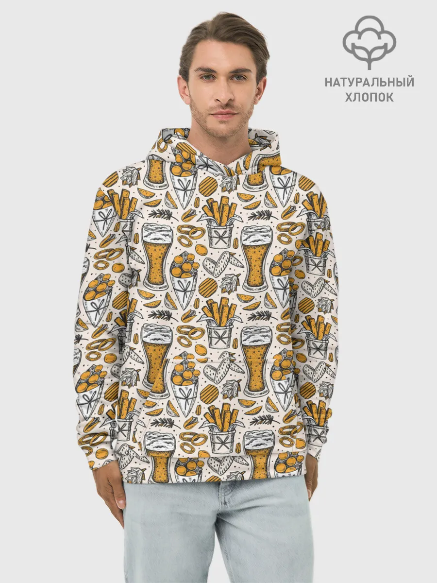 Худи мужской база хлопок / Background Beer
