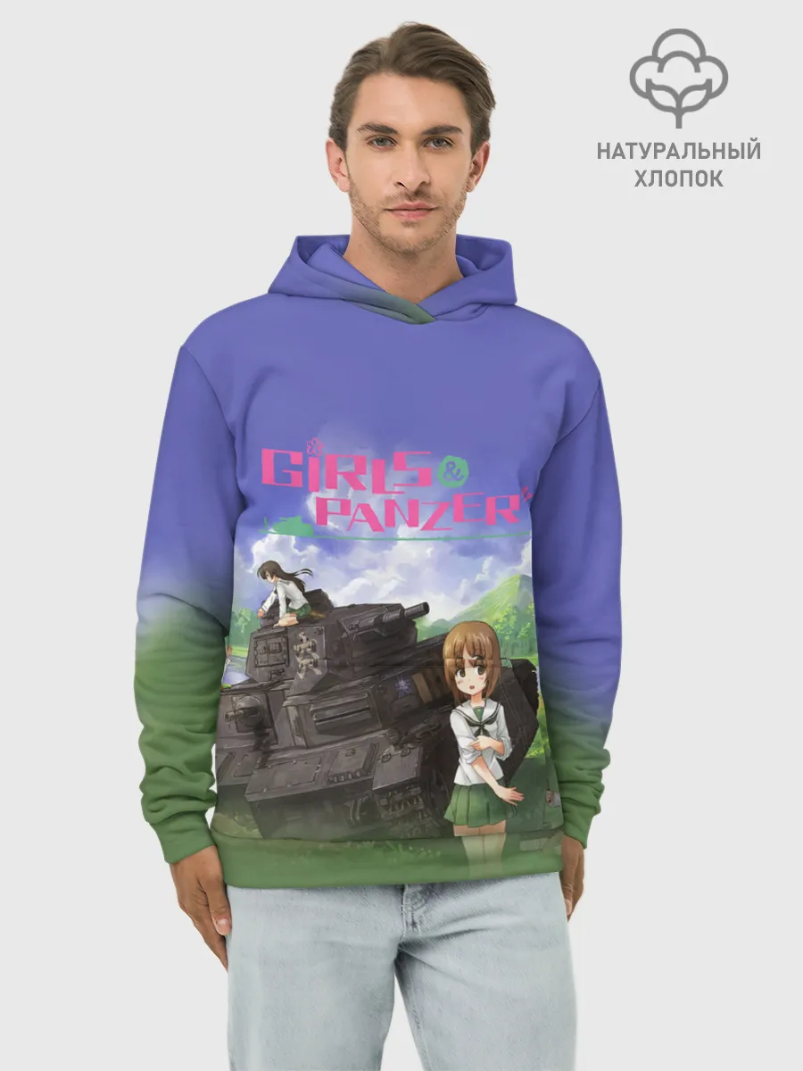 Худи мужской база хлопок / Девушки и танки | Girls und Panzer
