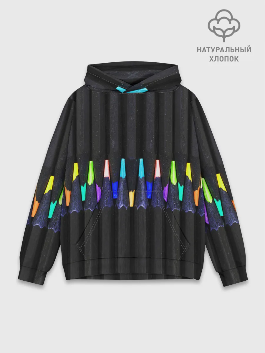Худи мужской база хлопок / Цветные Карандаши