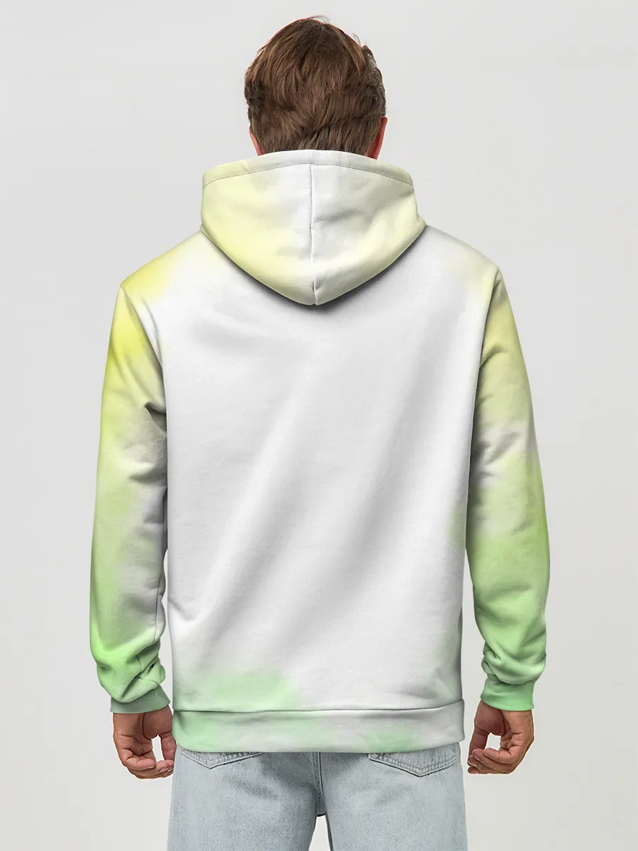 Худи мужской база хлопок / Чёрный клевер Юно кислотный