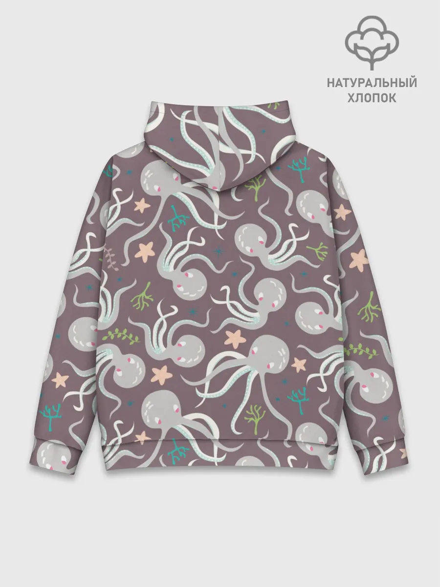 Худи мужской база хлопок / Осьминоги